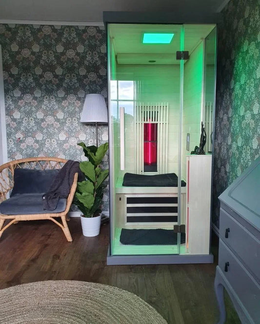 Infraröd bastu för 1 person – Nordic Relax 1, Grå kabin