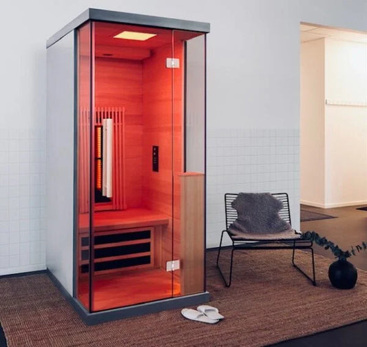 Infraröd bastu för 1 person – Nordic Relax 1, Grå kabin